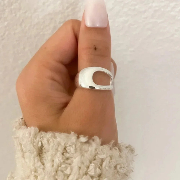 925 Sterling Silver Chunky Bold Statement Ring Minimalist Wrap Ring - Picture 9 of 10